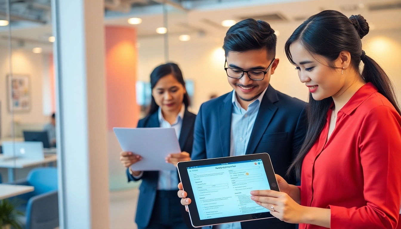 Pondo Pinoy Business loan application process on a tablet, highlighting simplicity and digital convenience for Filipino entrepreneurs