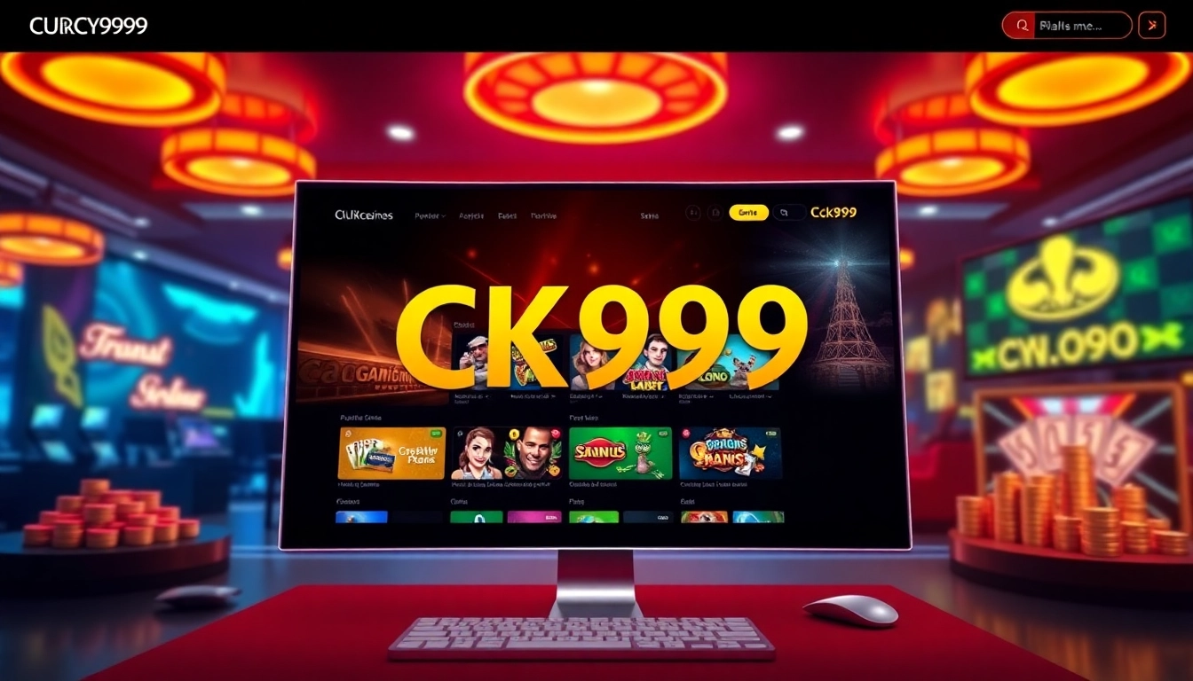 Engaging visual of ck999 game interface highlighting slot and casino elements for online gambling enthusiasts.