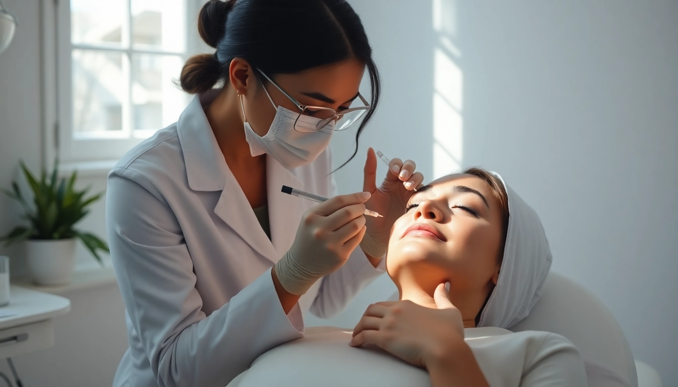 Botox Behandlung session with a professional applying treatment to a patient in a calming clinic