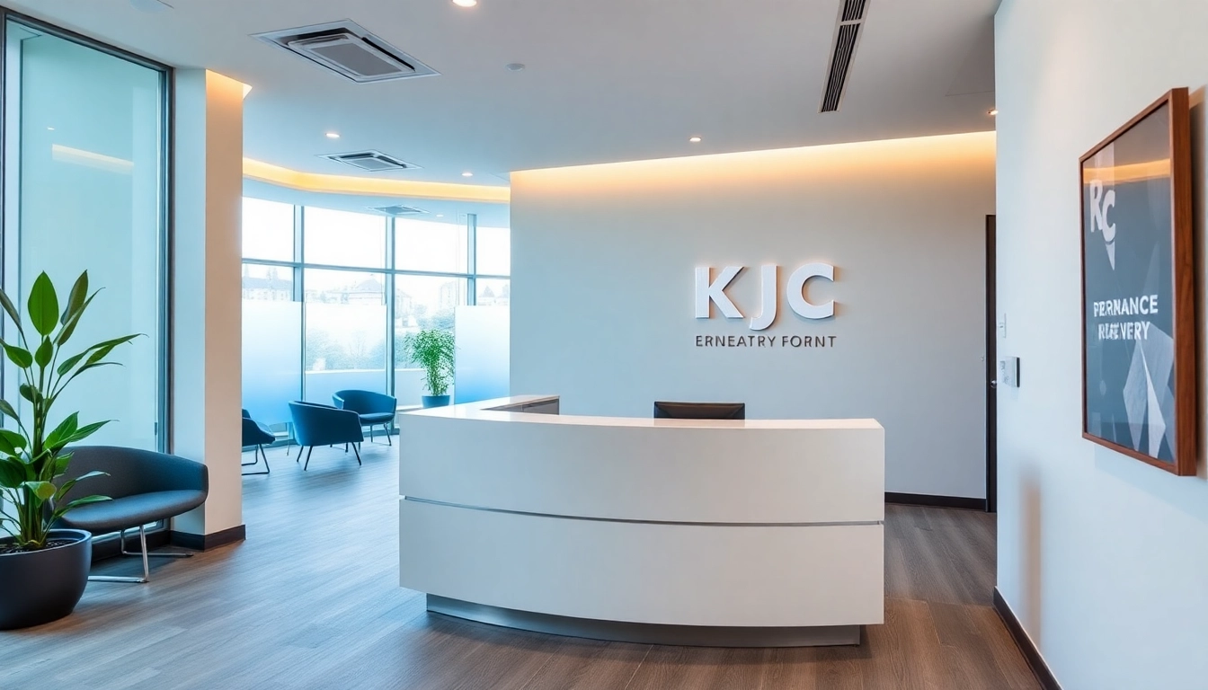 KJC legal services office showcasing professional environment and legal branding for trusted
