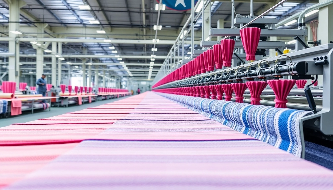 Pakistan towel manufacturers showcase high-quality cotton towels in a modern factory setting with advanced machinery for premium textile production.