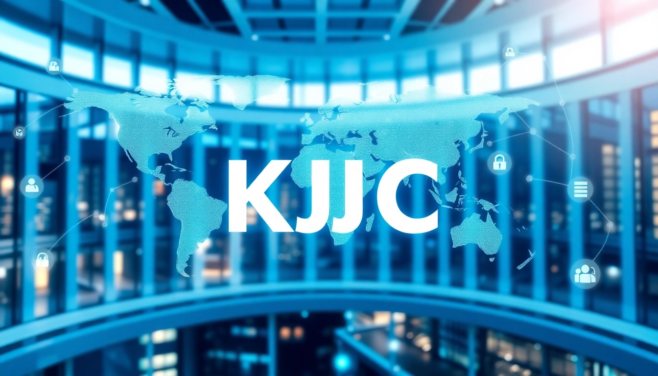 KJC's global digital platform emphasizing connectivity, innovation, and user-centric solutions, suitable for screen readers.