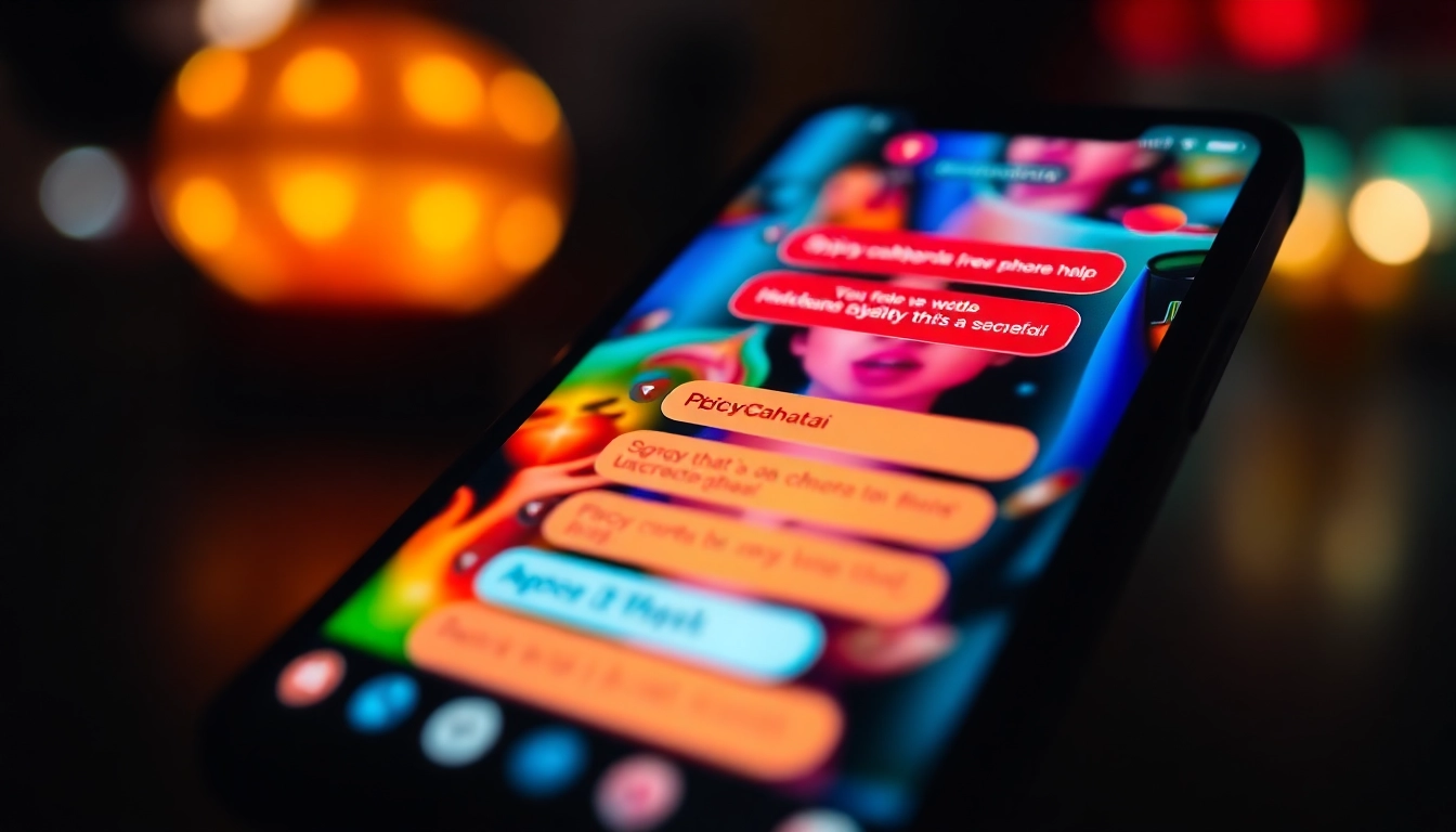 Engaging spicychatai app interface showcasing uncensored chat and visual content for realistic, fun conversations