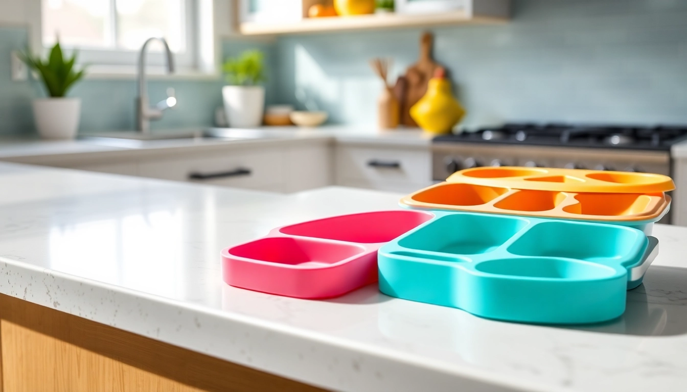 Show children using set pappa silicone alimentare sicuro per bambini with bright, durable