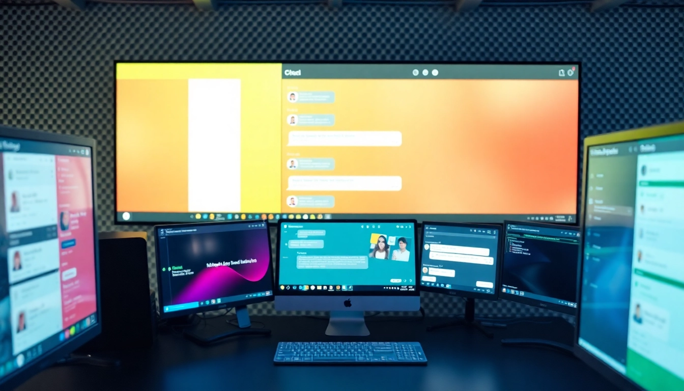 Engaging chat interface on a sleek device promoting efficient communication in a digital workspace