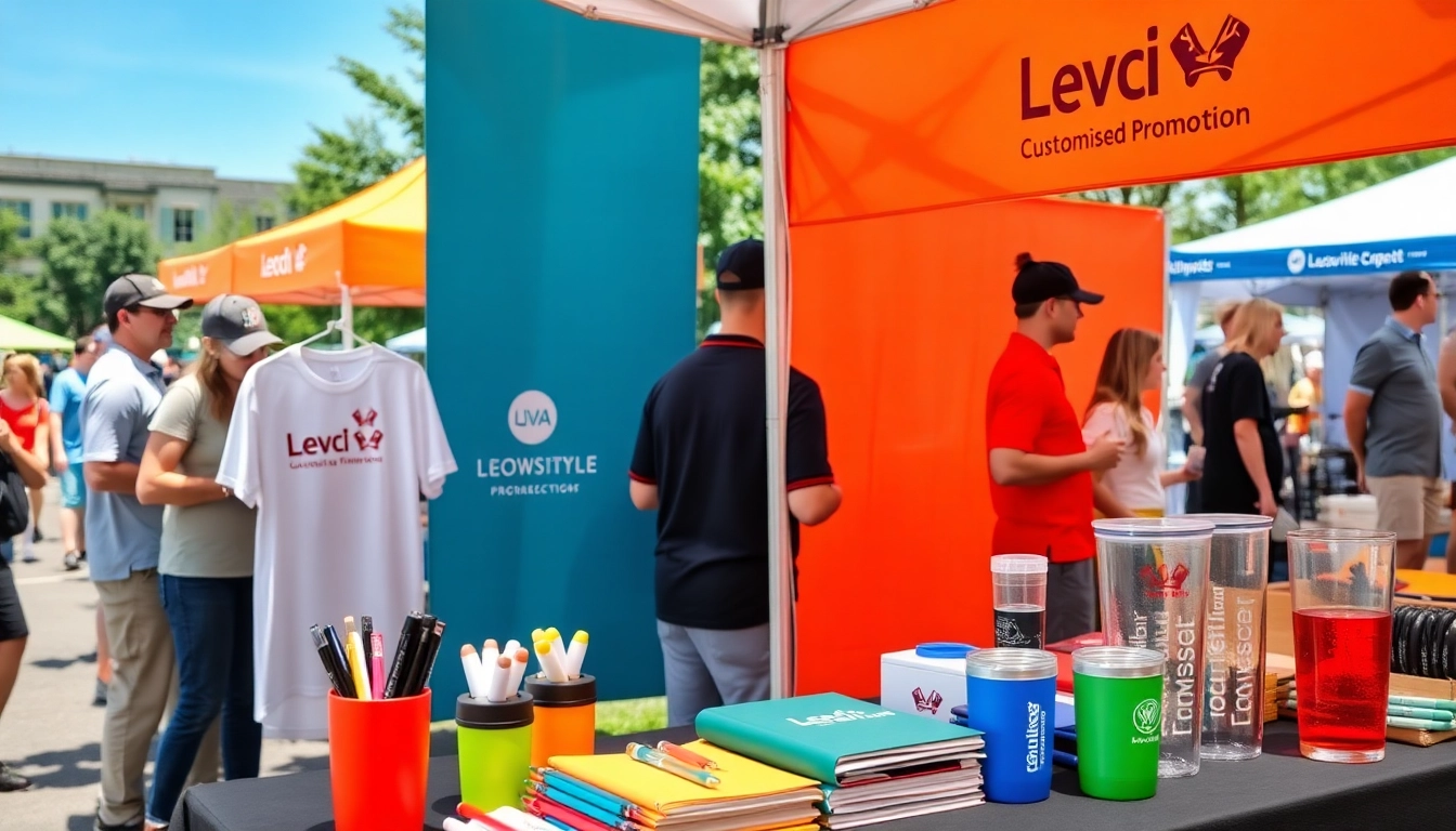 Showcase of eye-catching promotional products in Louisville attracting business attention and